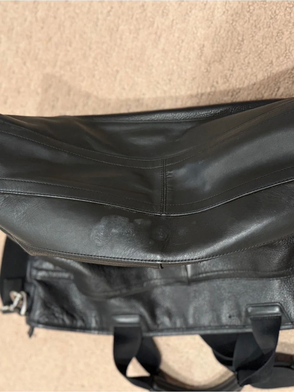 Coach Black Leather Laptop Briefcase with Shoulder Strap